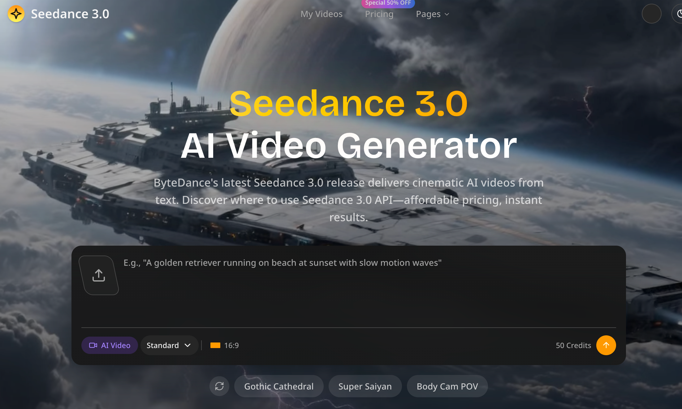 Seedance 3.0 | Professional AI Video Generator screenshot